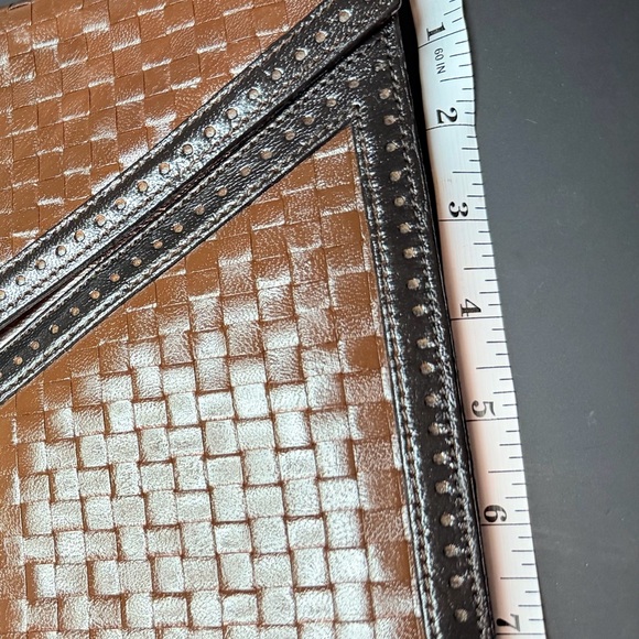 YSL Brown and Black Woven leather purse/clutch. - Picture 3 of 12